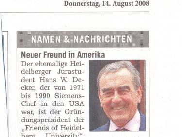 Newspaper Clipping with a headshot of Hans Decker